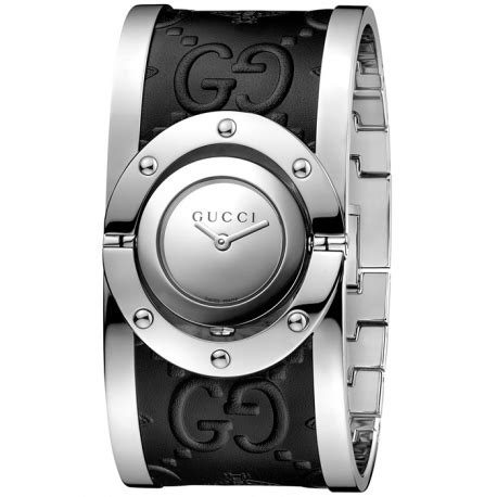 gucci twirl watch black leather|Gucci watches for sale.